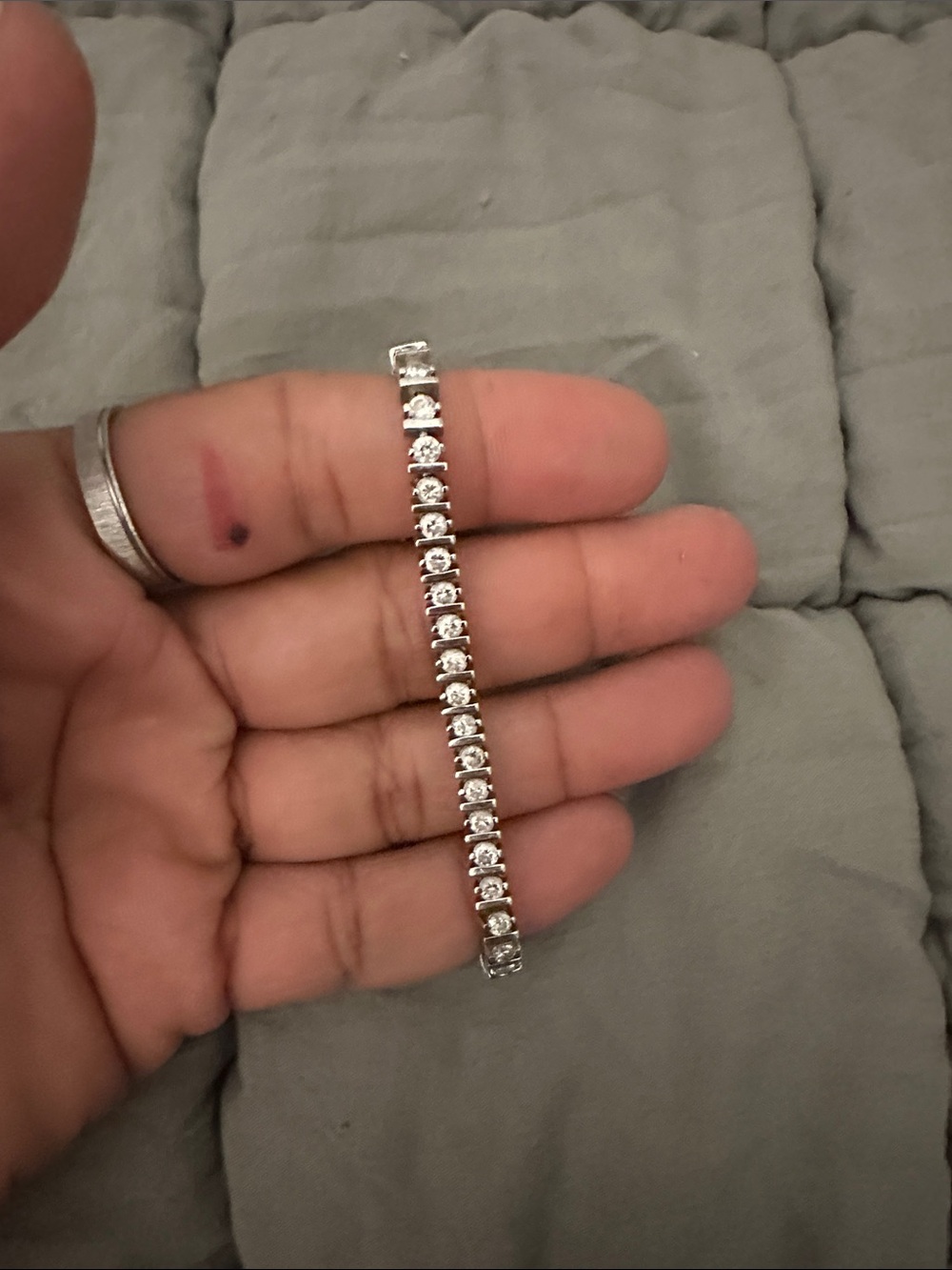 Classic Silver Tennis Bracelet with Clear Stones